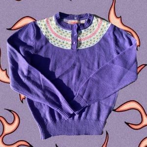 vintage purple flowered sweater